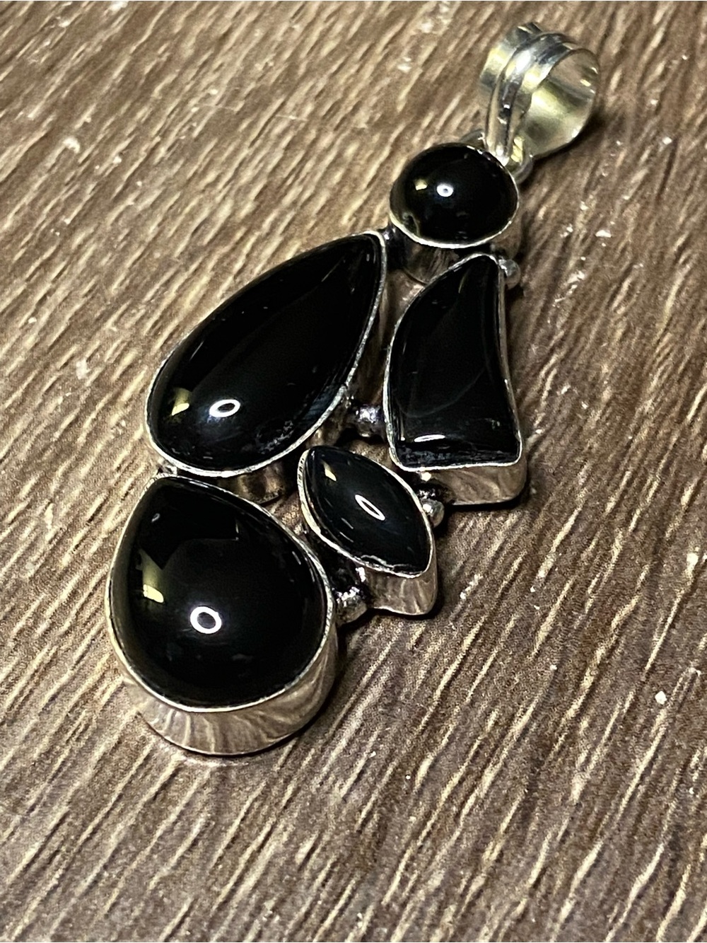 Sterling Silver Black Onyx Teardrop Pendant